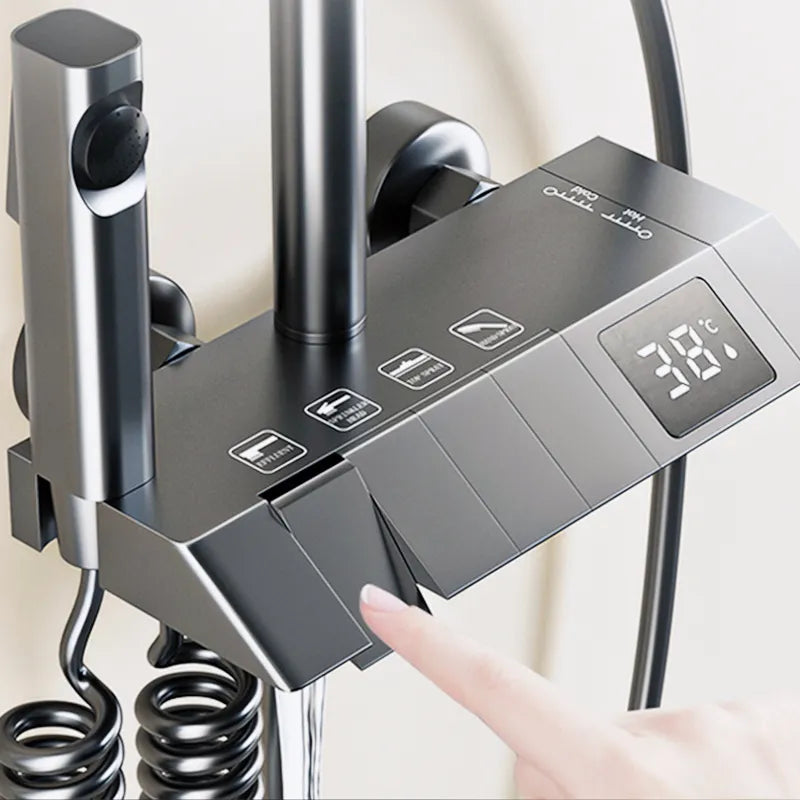 Bathroom Shower Full Set Black White Gray Bathtub Shower System