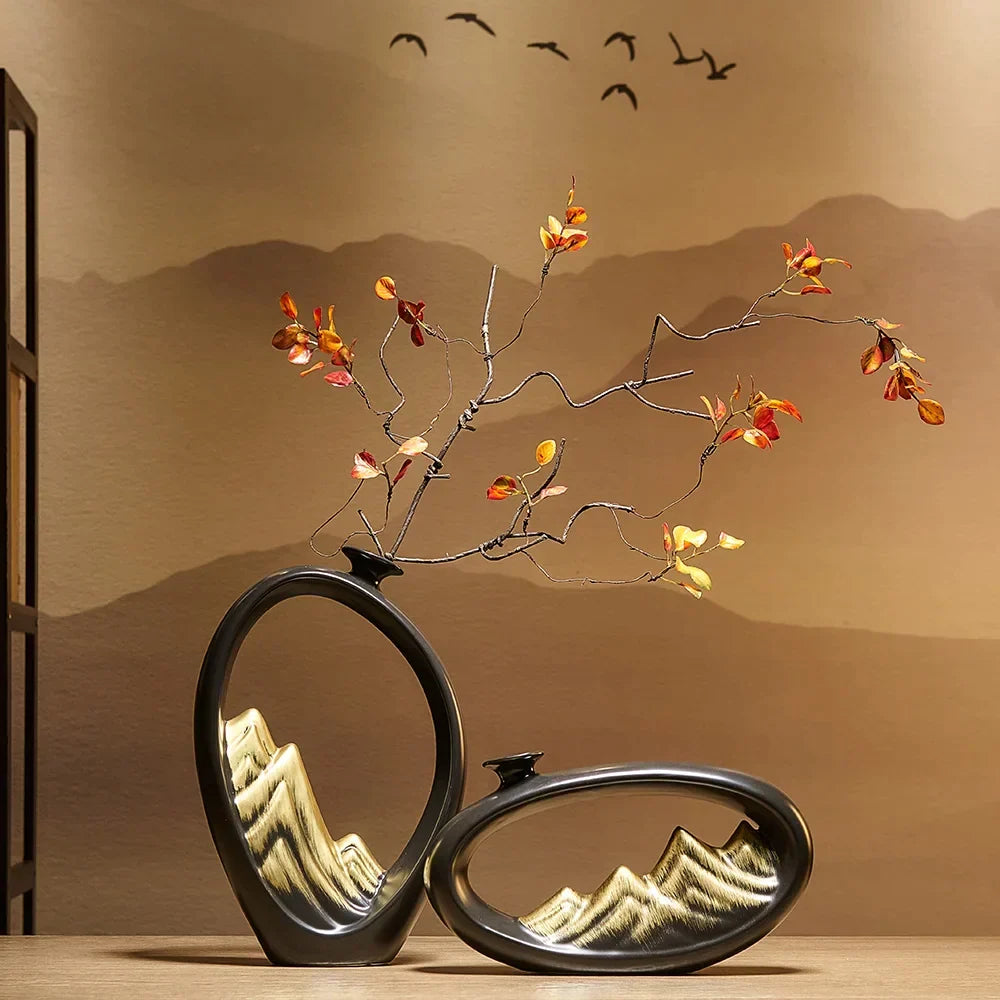 Creativity Japanese style wealth vase office Living room desktop decoration